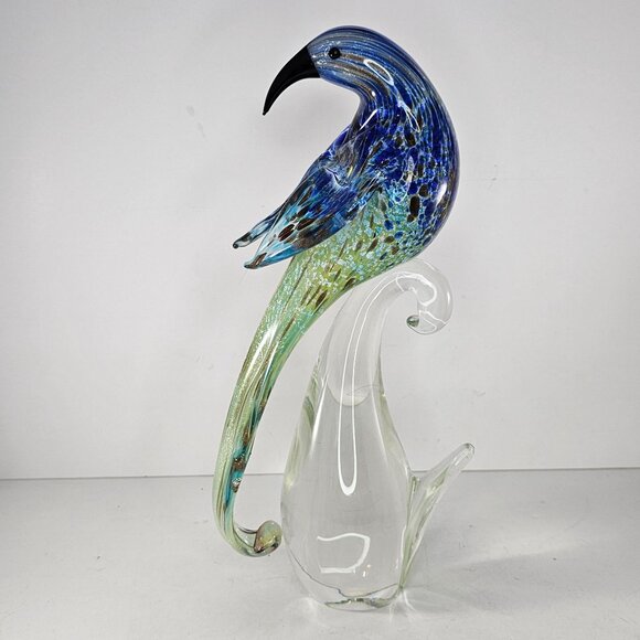 Formia Vetri Di Murano Italy Bird Blue Green Glass Figurine 58/500 REPAIRED - Picture 5 of 14